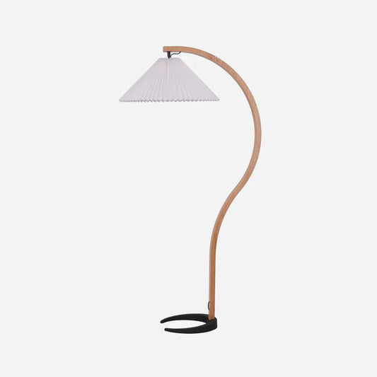 Signe Nordic Curved Wood Floor Lamp