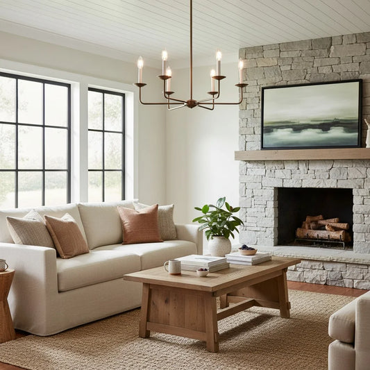 Silas Farmhouse Glass Candle Chandelier