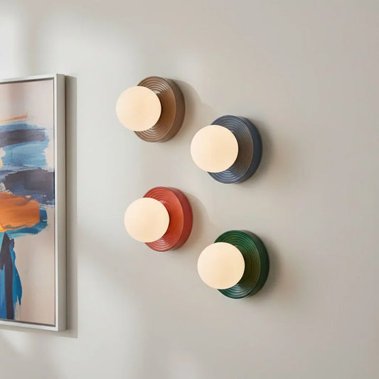 Solveig Nordic Opal Glass Ceramic Wall Lamp