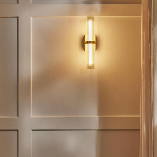 Soren Fluted Glass LED Tube Wall Sconce