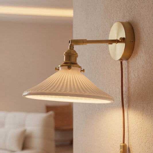 Soren Vintage Ceramic Glass Plug In Wall Sconce Light