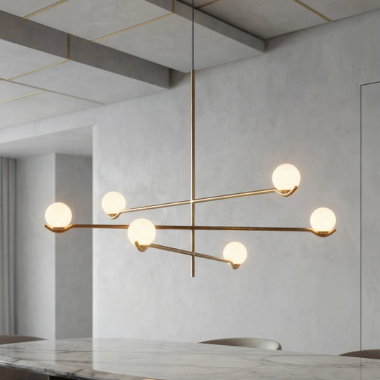 Sorrel Modern Linear Metal Sphere Chandelier