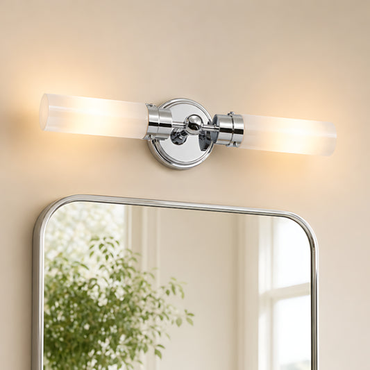Stella Industrial Tube Glass Double Sconce