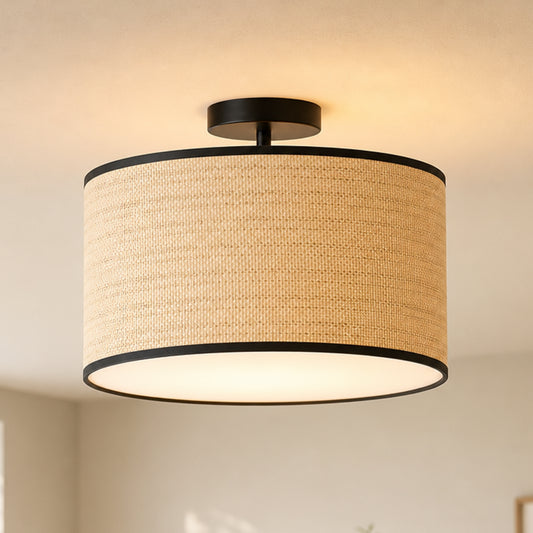 Stellan Drum Woven Flush Mount Ceiling Light
