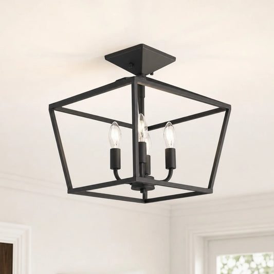 Sylvia Farmhouse 4-Light Metal Ceiling Light