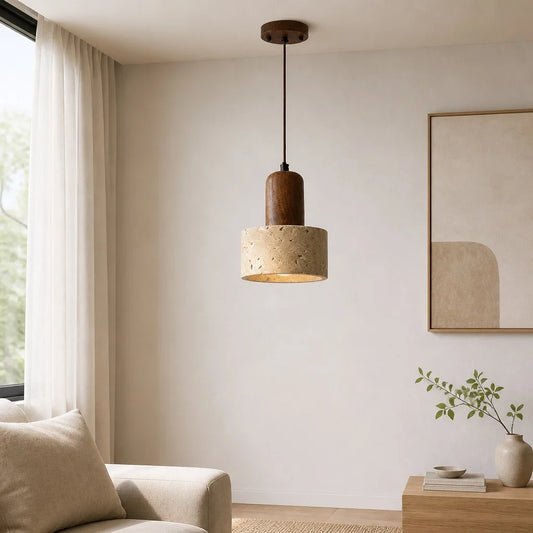 Sylvia Wabi-Sabi Travertine Pendant Light