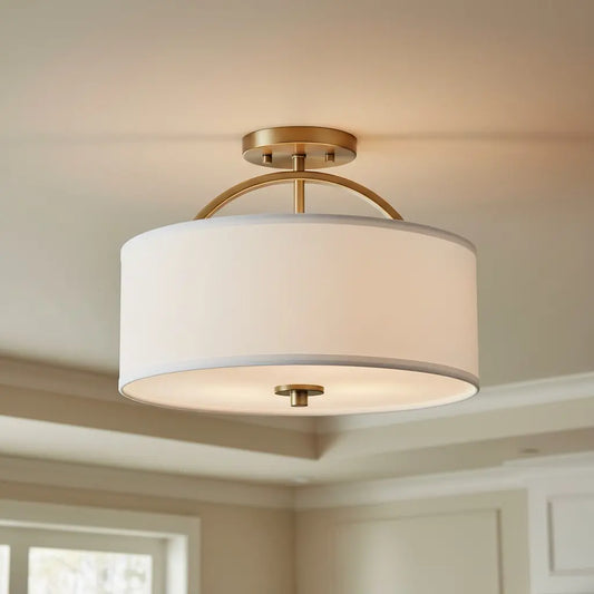 Sylwen Modern Drum Linen Ceiling Light