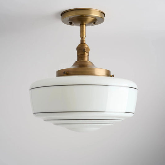 Talos Mid-Century Modern Round Glass Flush Mount Light