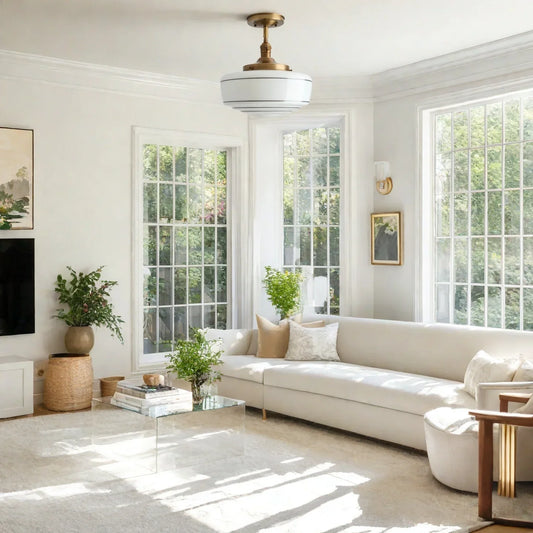 Talos Mid-Century Modern Round Glass Flush Mount Light