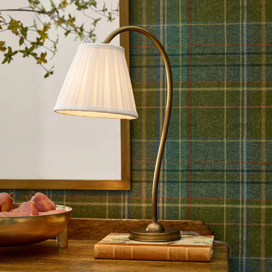 Tansy Vintage Curved Elegant Pleated Shade Table Lamp