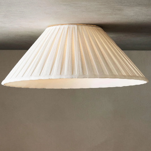 Tansy Rustic Round Pleated Shade Flush Mount