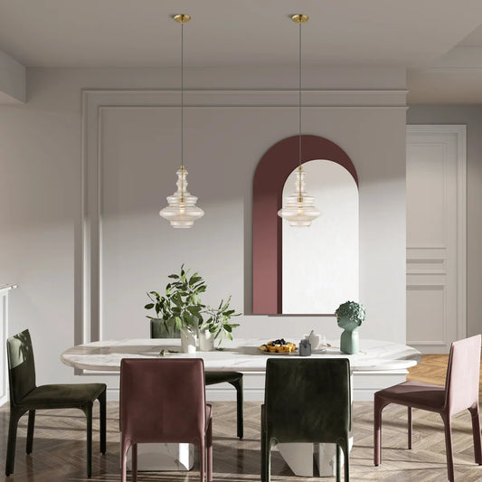 Taran Industrial Art Geometric Glass Pendant Light