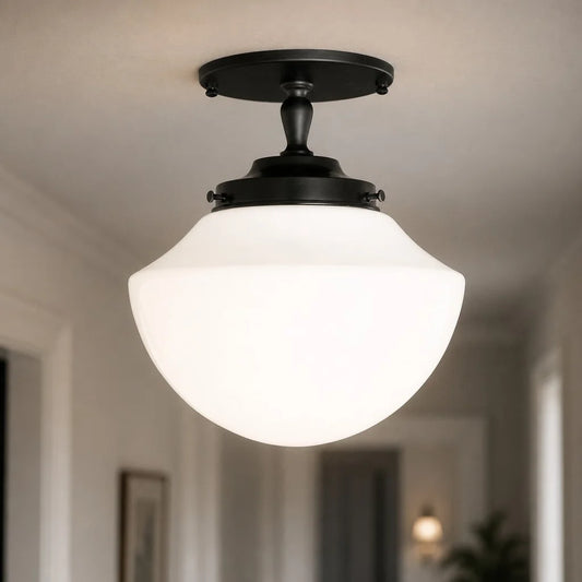 Tecay Modern Minimalist Milk Glass Ceiling Light