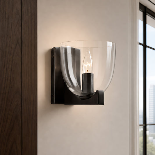 Teresa Vintage Metal Glass Wall Sconce