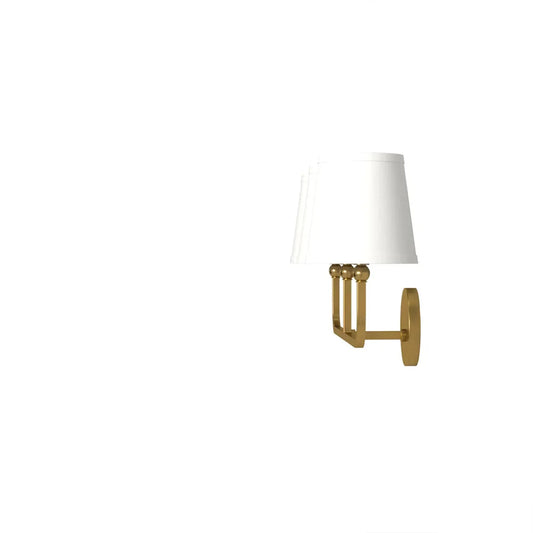 Tethys Modern Flared White Fabric Vanity Light