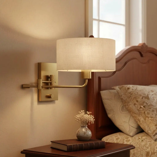 Teyran Vintage Fabric Swing Arm Wall Sconce