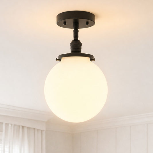 Tina Modern Glass Globe Flush Mount Ceiling Light