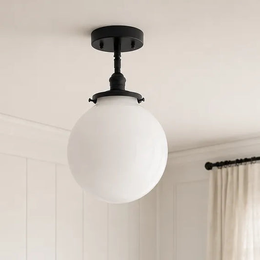 Tina Modern Glass Globe Flush Mount Ceiling Light