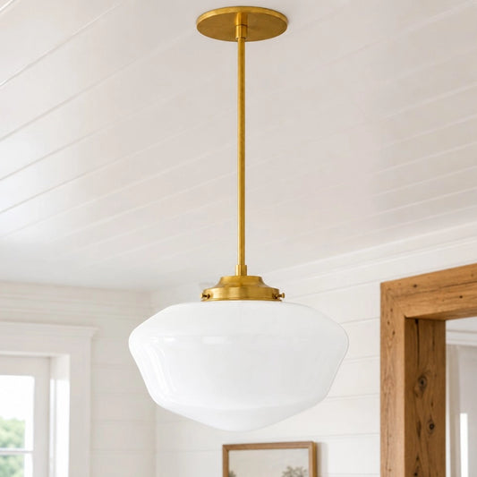 Tivona Art Deco Opal Glass Pendant Light