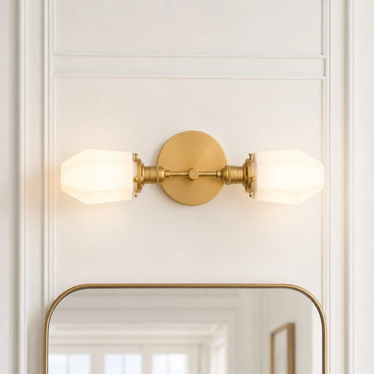 Urien Modern Geometric Opal Glass Wall Sconce