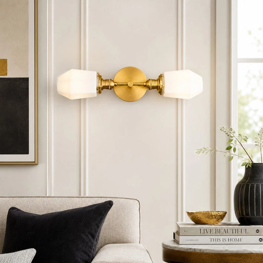 Urien Modern Geometric Opal Glass Wall Sconce