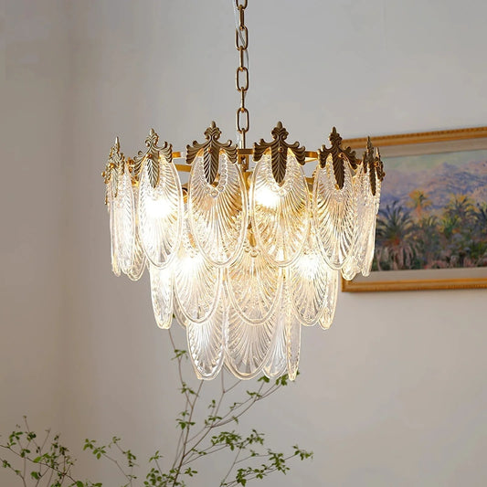 Valerynthar Vintage Crystal Leaf Chandelier