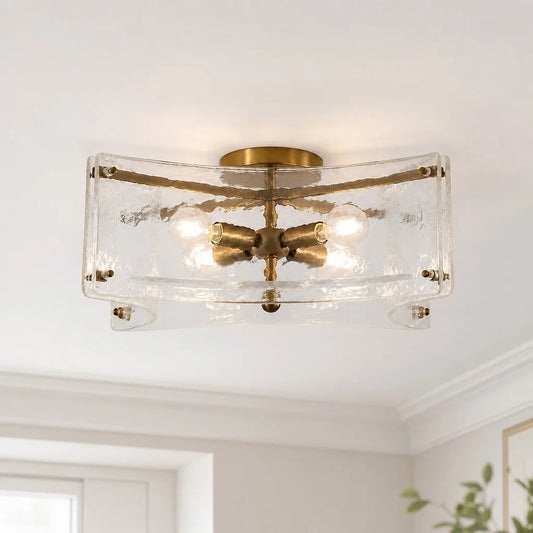 Valora Modern Water Ripple Glass Ceiling Light