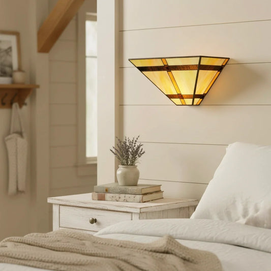 Varenna Farmhouse Tiffany Stained Glass Wall Sconce