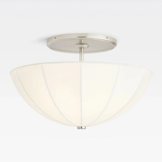 Vela Classic Traditional Round Pleated Shade Flush Mount Light