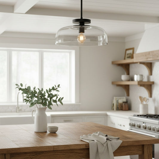 Vera Modern Glass Dome Semi Flush Mount