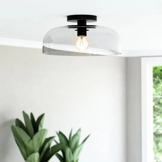 Vera Modern Glass Dome Semi Flush Mount