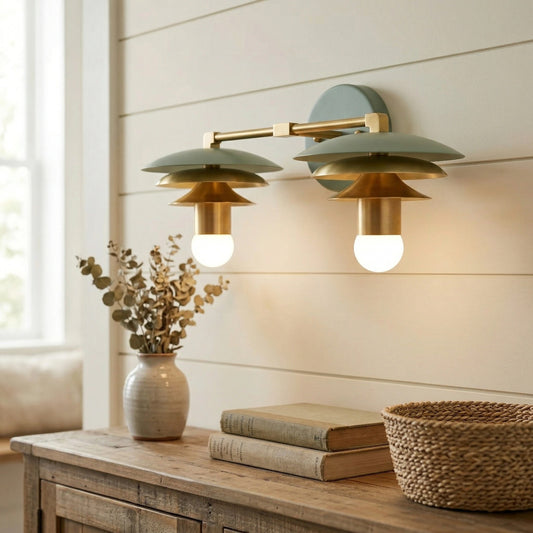 Vintage 2-Head Multi-Layer Metal Wall Light