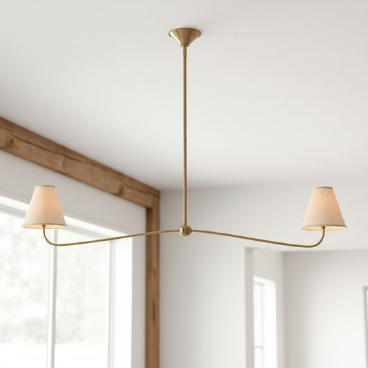 Vintage Arc Arm Multi Heads Fabric Chandelier