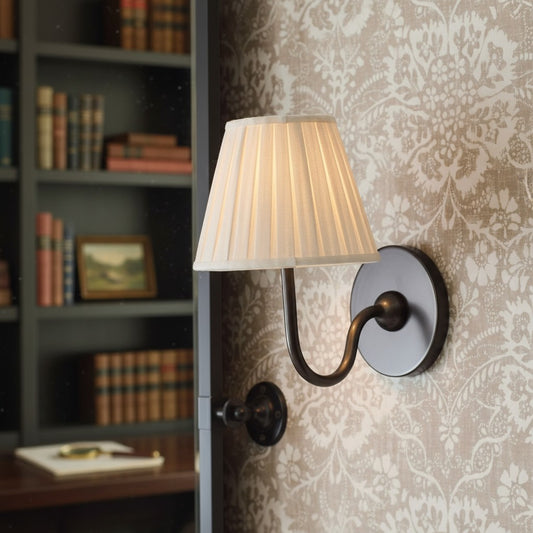 Vintage Drum Pleated Fabric Shade Wall Sconce