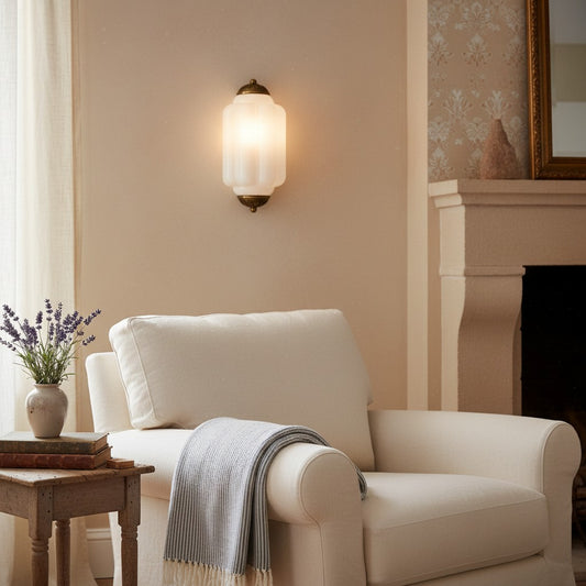 Vintage Milk Glass Flush Eloise  Sconce Wall Light