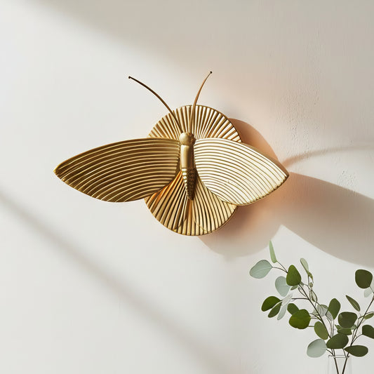 Vintage Moth-Shaped Resin Wall Light