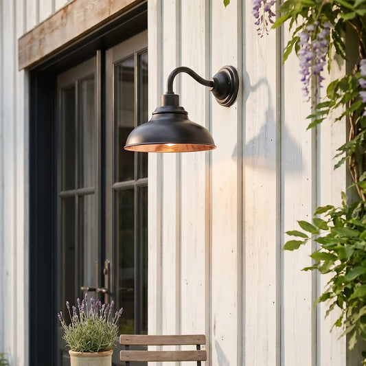 Zane Vintage Industrial Dome Metal Outdoor Wall Sconce