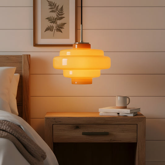 Vintage Muti-layer Orange Glass Pendant Light