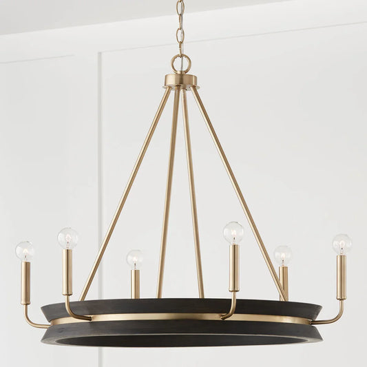 Virelle Modern 6-Light Wagon Wheel Chandelier