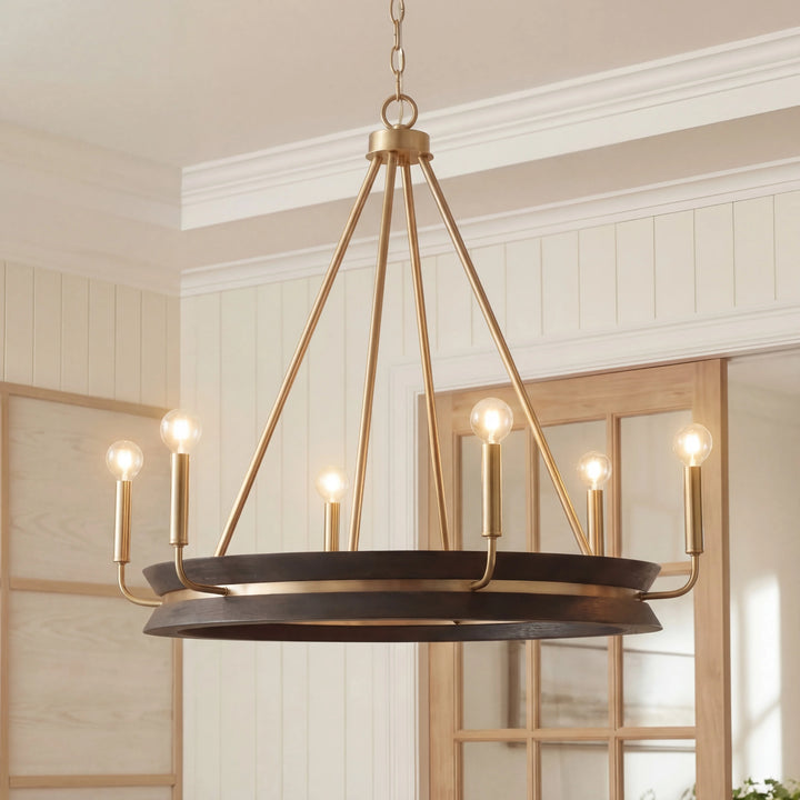 Emma Modern 6-Light Wagon Wheel Chandelier
