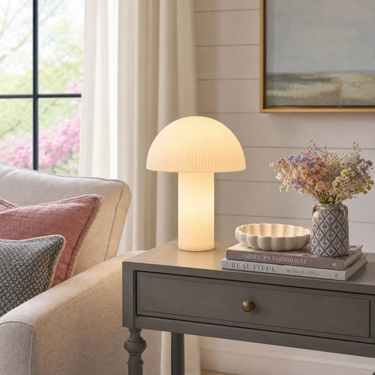 Virelle Opaline Glass Mushroom Table Lamp