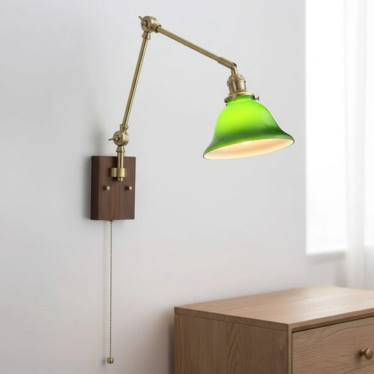 Virginia Vintage Brass Swing Arm Wall Lamp