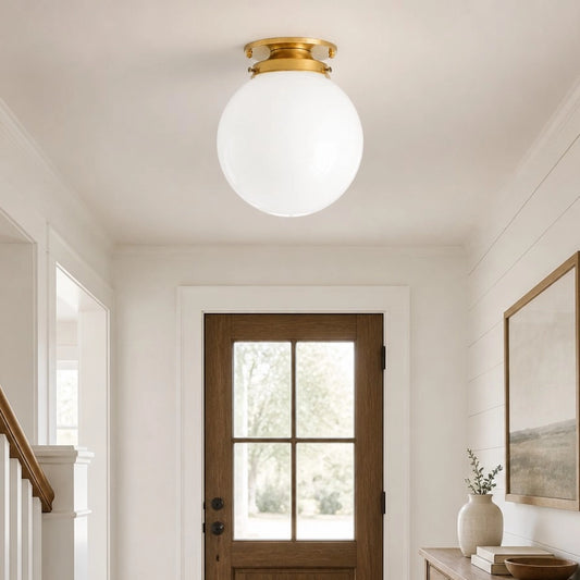Volker Modern Opal Globe Ceiling Light