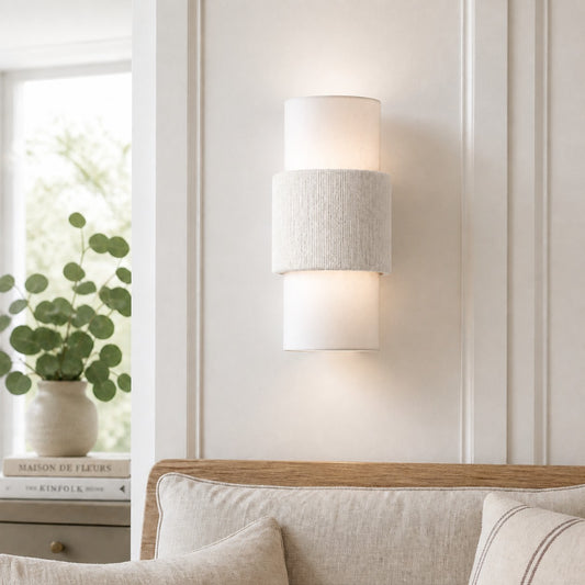 Walcker Nordic Minimalist Linen Cylindrical Wall Light