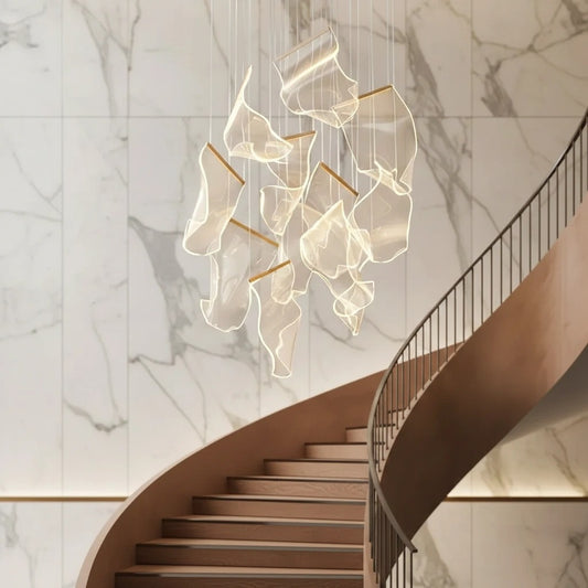 Waving Leaf Postmodern LED Chandelier - 1CH9