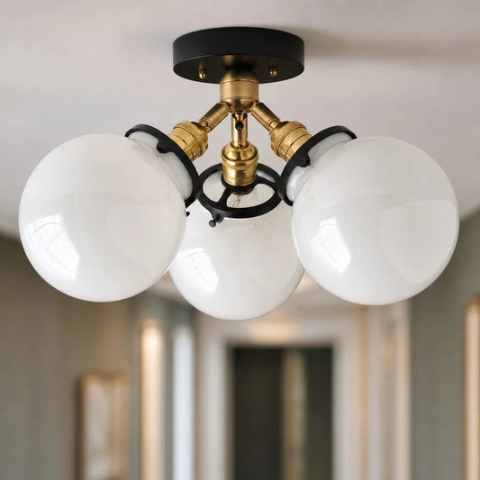 Windsor Mid Century Modern Opal Glass Ceiling Light