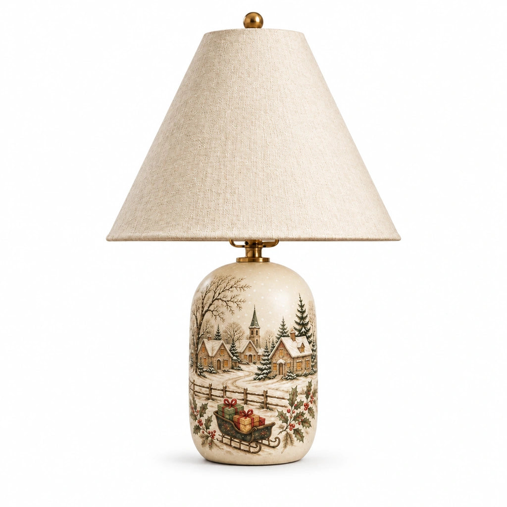 Winter Village finish table lamp switched off