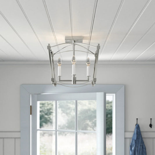 Wren Retro 4-Light Metal Frame Semi Flush Mount