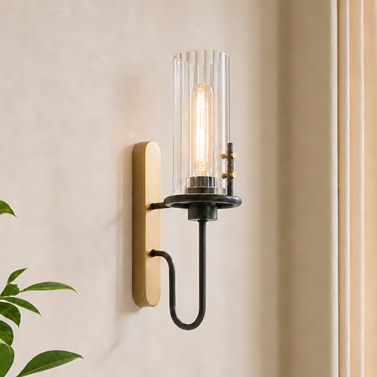 Xavier Retro Industrial Cylinder Glass Wall Lamp