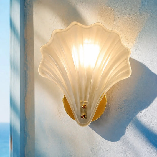 Xyra Modern Pearl Scallop Shell Glass Wall Lamp